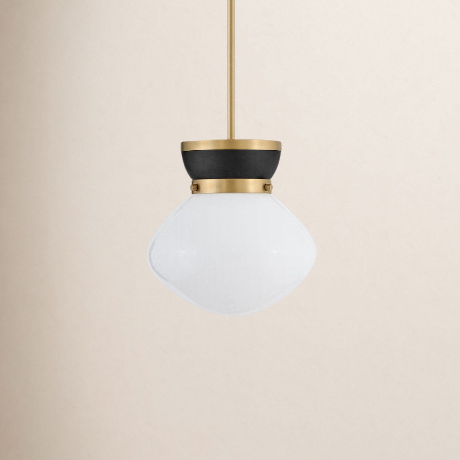 Carleton Single Light Pendant, Gold/Black