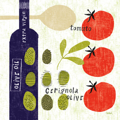«Italiano Olives» par Sue Schlabach, impression sur toile non encadrée