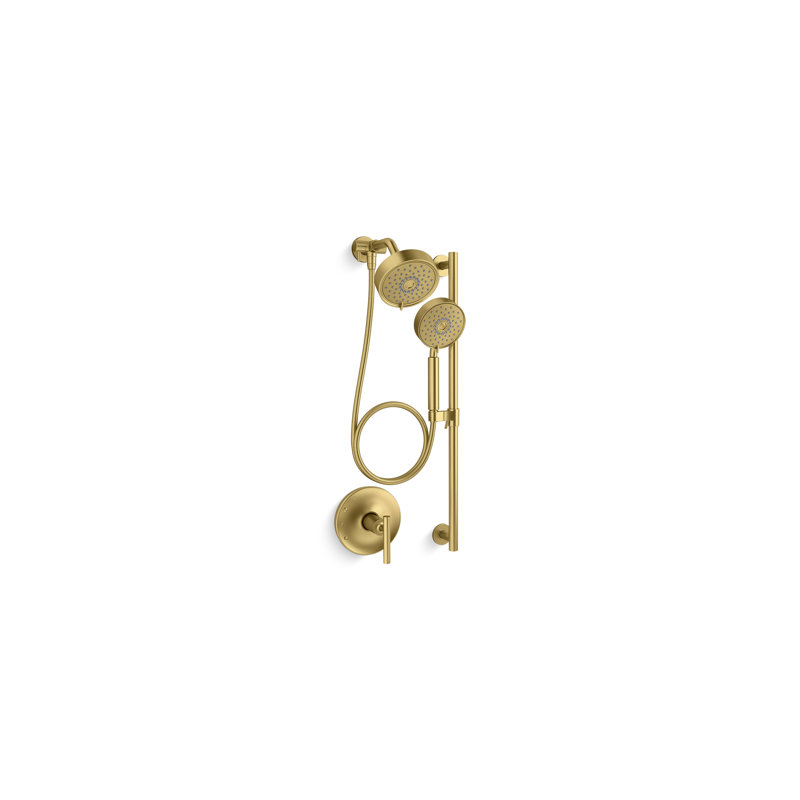Kohler Purist Performance Showering Kit, 1.75 GPM Multifunction Showerhead and Handshower Package, Three Spray Settings