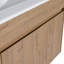 Meuble-lavabo de 30 po, tablette ouverte, 2 portes d'armoire, fermeture en douceur, chêne imitation, matériau principal en contreplaqué, sans lavabo
