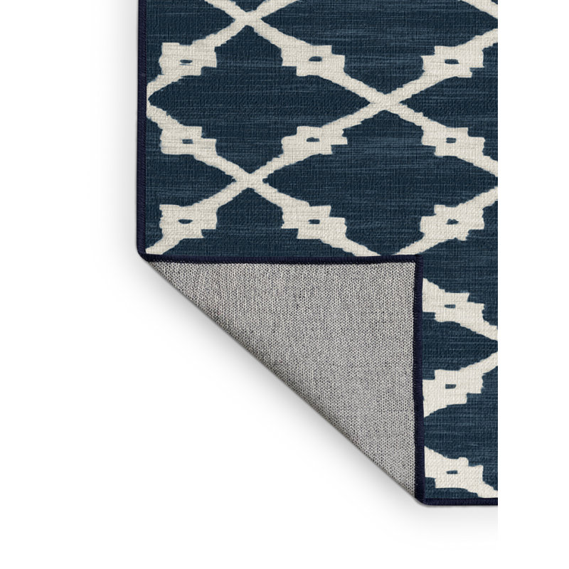 Tapis gris en treillis lavable à la machine, Rectangle de 5 pi x 8 pi