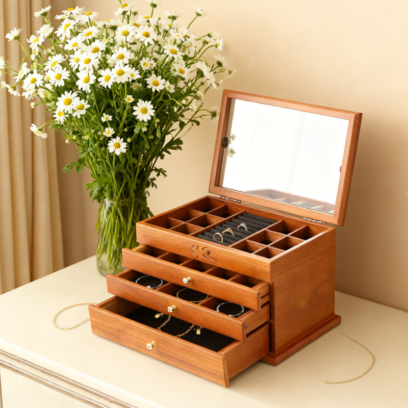 Boîte à bijoux en bois +