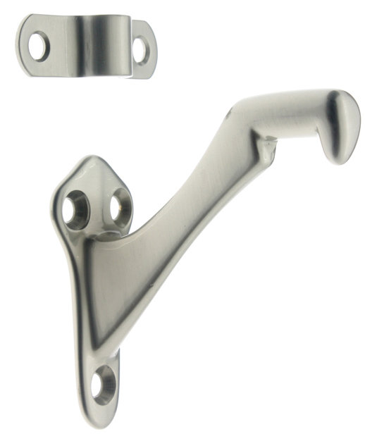 Solid Brass Hand Rail Bracket, Satin Nickel