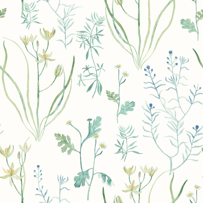 Papier peint floral alpin Alpine, Bleu