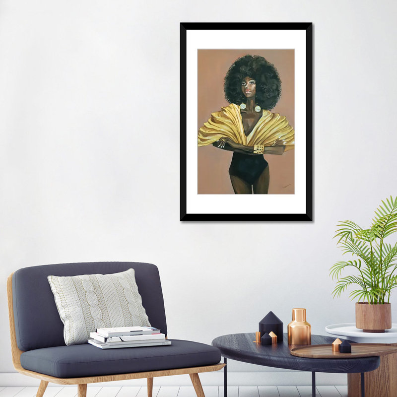 « diva », impression sur toile, Papier d'art encadré noir, H 32 po x l 24 po x P 1 po