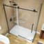 Cabine de douche rectangulaire sans cadre de 60 po x l 36 po x P 72 po avec verre trempé transparent 5/16 po-124009963