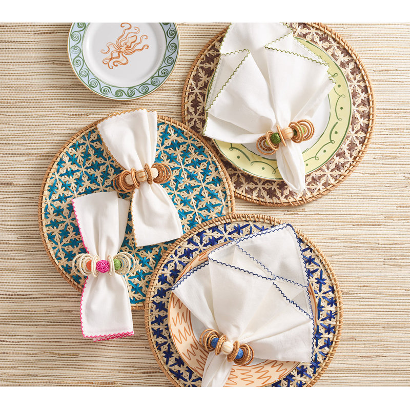 Calypso Napkin Ring, Green/Natural