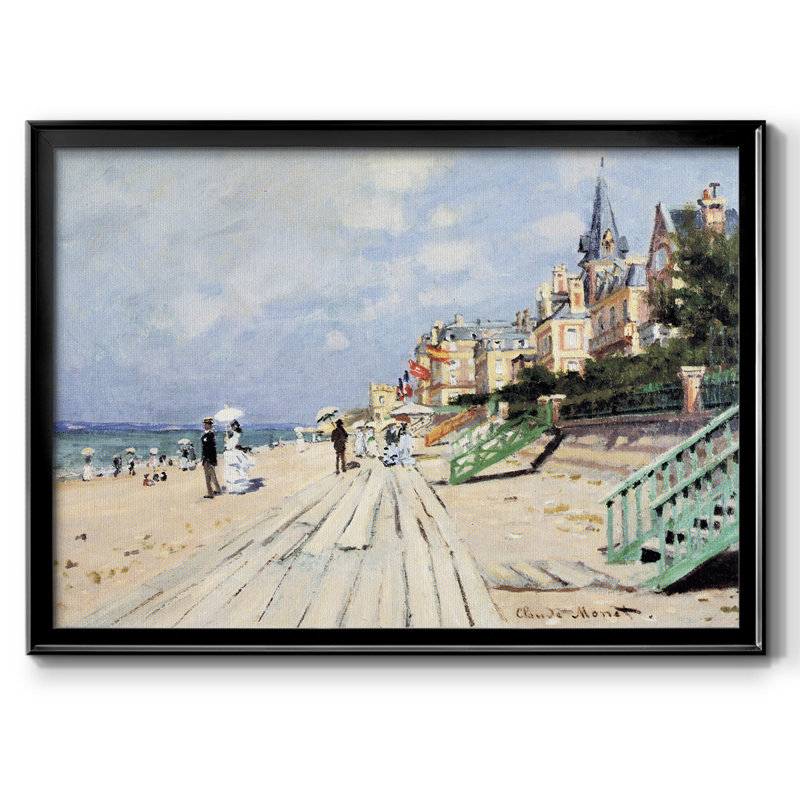 Plage à Trouville, H 14 po x l 20 po x P 1,5 po, Noir