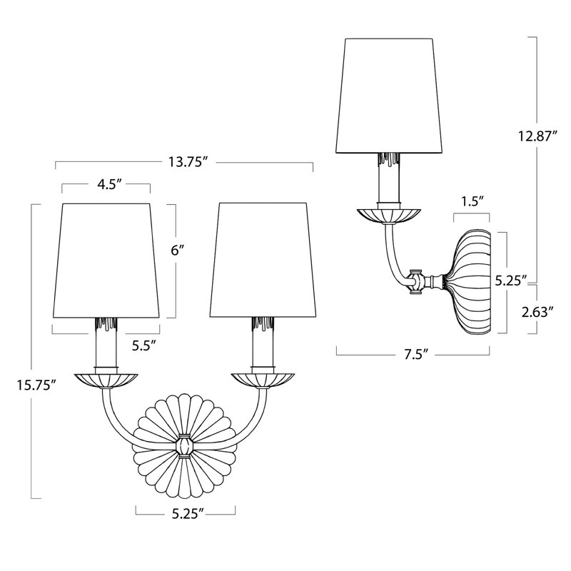 Clove Sconce Double