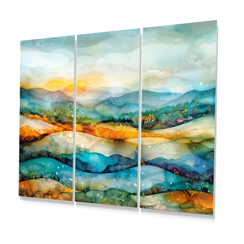 «Whispers In The Wind Abstract Prairies II», H 28 po x l 36 po, Impression sans cadre en métal, Does Not Apply