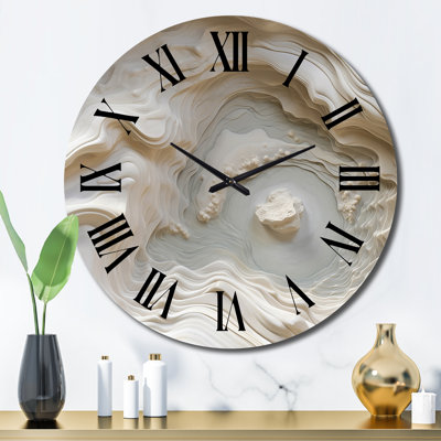 Horloge murale surdimensionnée en spirale crème