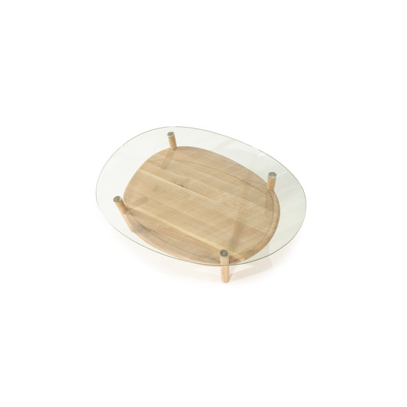 Cleo Glass Coffee Table, Natural