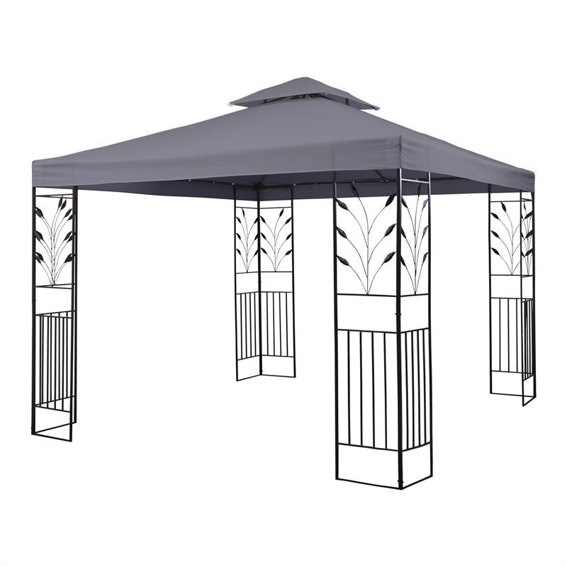 Odeon 3m x 3m Steel Permanent Gazebo, Dark grey