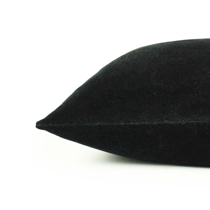Solo Soft Velvet Cushion Cover, Pillow Cover Only - No Insert, Black