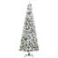 Arbre de Noël élancé, arbre de Noël artificiel enneigé avec pommes de pin, baies rouges-1680922236