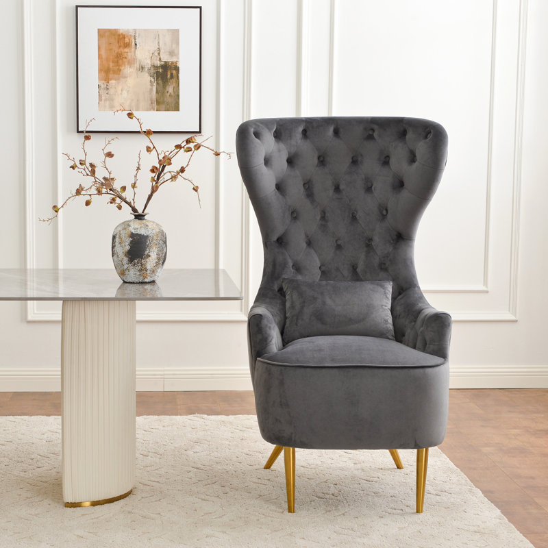 Chaise de salle à manger rembourrée Remerton, 100% polyester gris