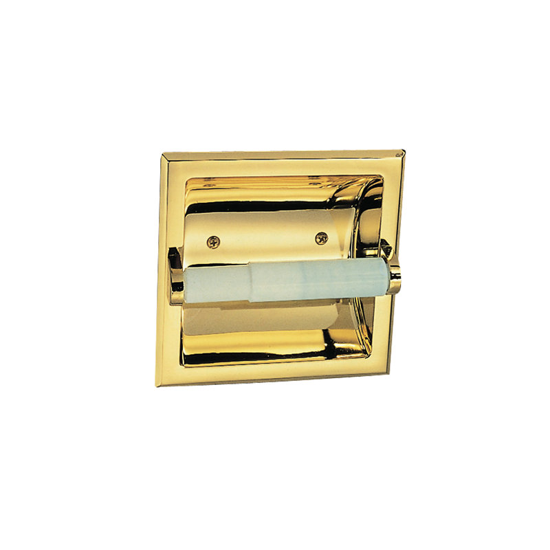 Diallo Recessed Toilet Paper Holder, Polished Brass