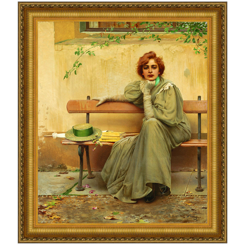 "Sogni (Dreams), 1896" par Vittorio Corcos, reproduction d'art sur toile, H 27,25 po x l 24,25 po x P 1,875 po