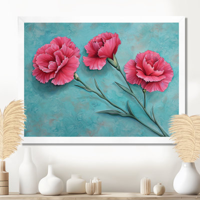 Décoration murale cyan «Harmony of Rose» - Œillet