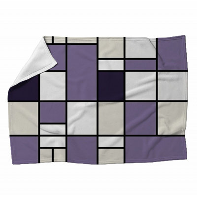 Mondrian Machine Printed Throw Blanket