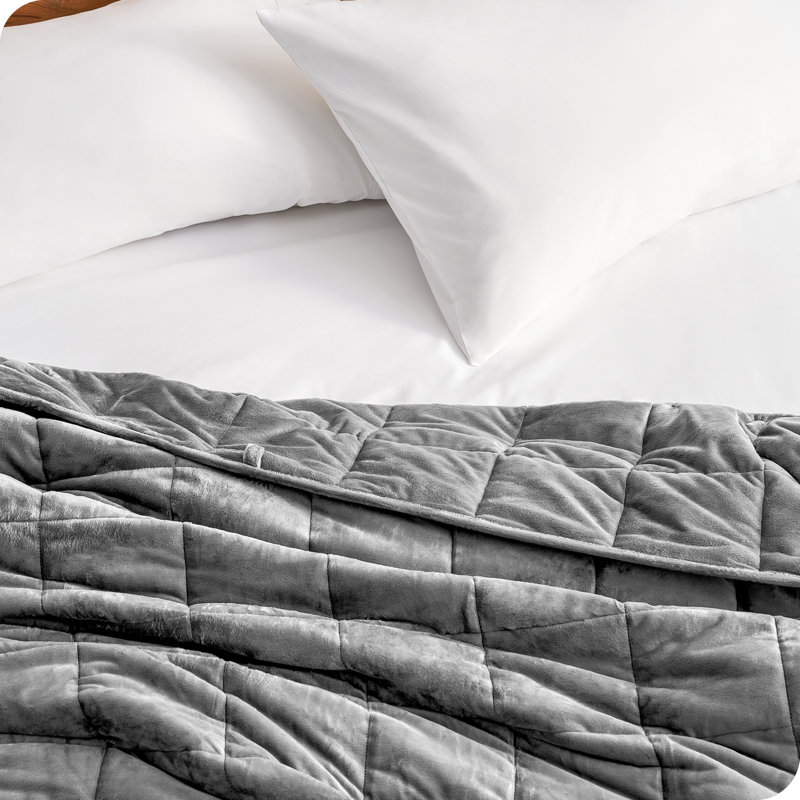 Grey Minky Fleece Weighted Blanket for Kids, 40"x60" 7lbs