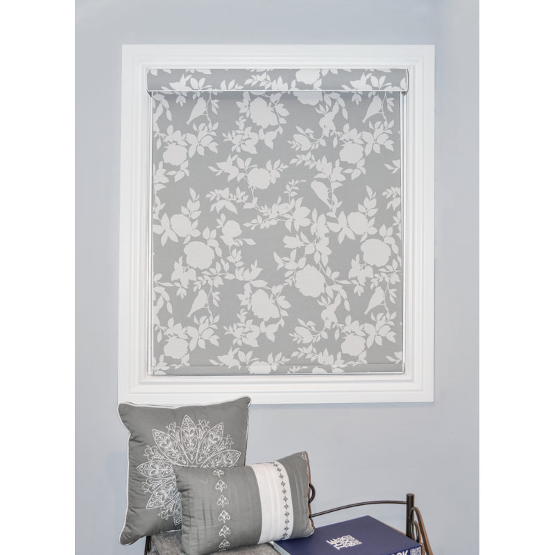 Rideau roulant semi-transparent à imprimé floral, Tawny, L 63 po x L 48 po, Cordon