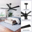Ventilateur de plafond 54 po x 5 po en contreplaqué avec moteur à courant continu réversible et silencieux, noir-1950873513-1950873495