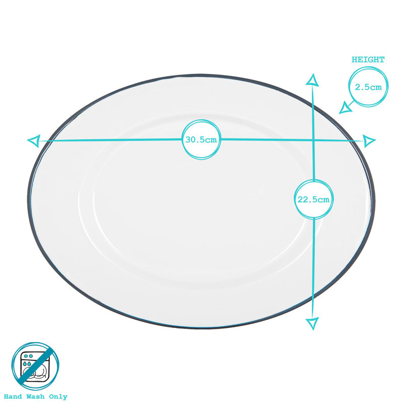Argon Tableware Enamel Platter, Blue