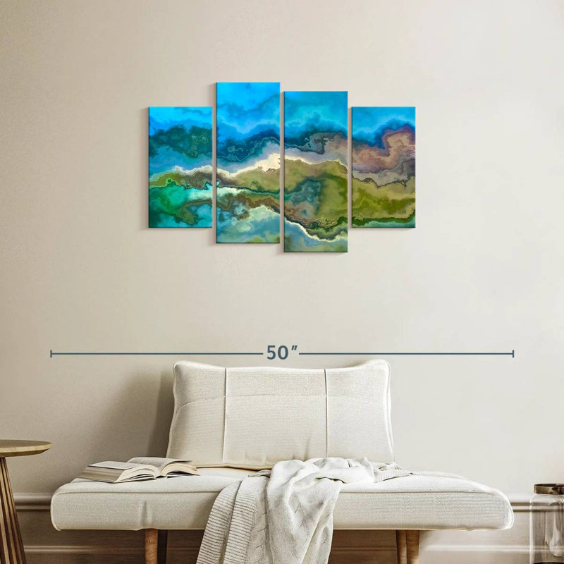 Avery Wavescape bleu et vert, H 22 po x l 36 po