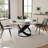 Maxwell Modern 5/7-Pieces Dining Room Sets (Round Dining Table + 4/6 Chairs) Pre-Assembly, Sintered Stone Tabletop Kitchen Dining Table Set with Dining Chairs-117432473-117432474