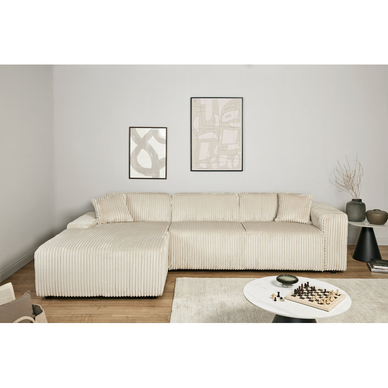 Charee 4 Seater Corner Sofa , Gray Boucle, Left Hand Facing