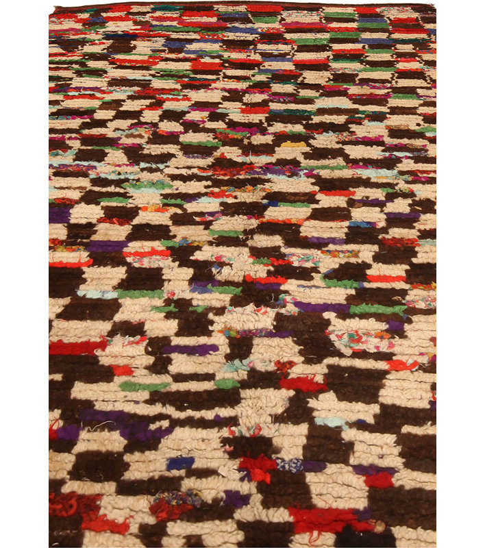 Tapis tribal marocain tissé à la main 4 pi 4 po x 9 pi 10 po