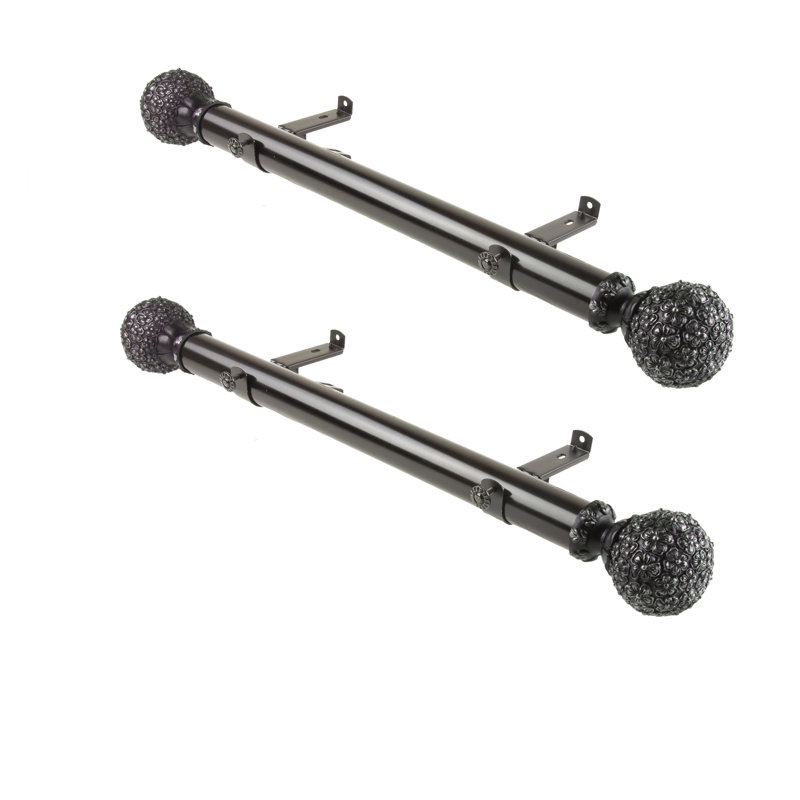 Tringle à rideaux simple Lula Lush, Noir