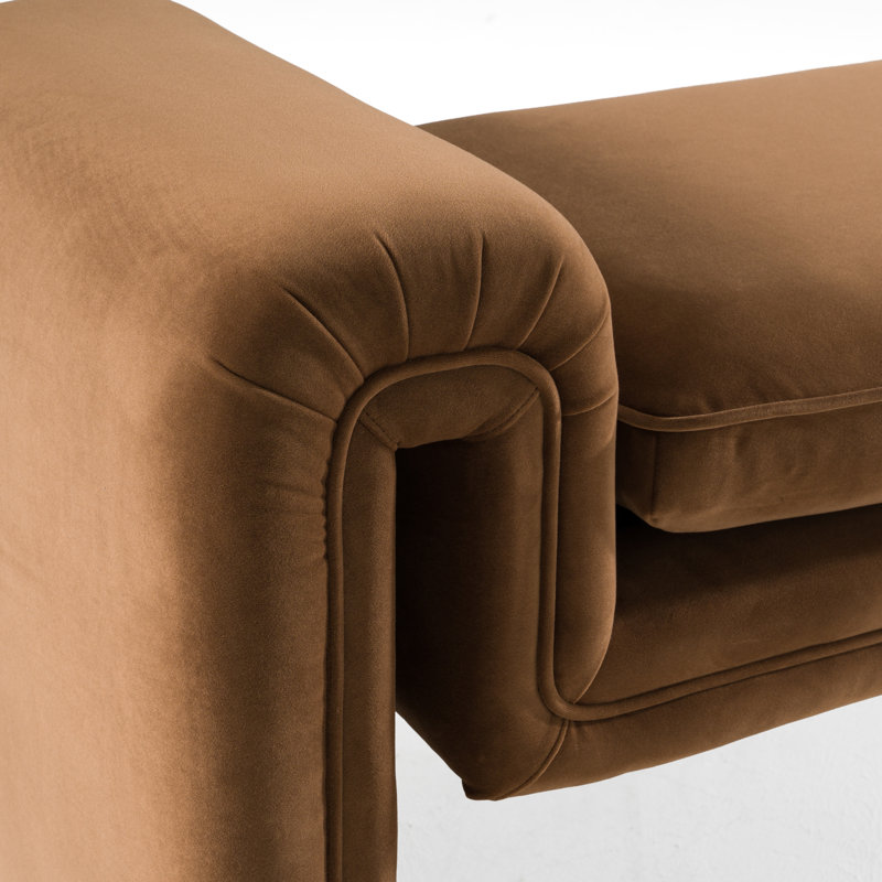 Dominika - Modern Brown Velvet Bench