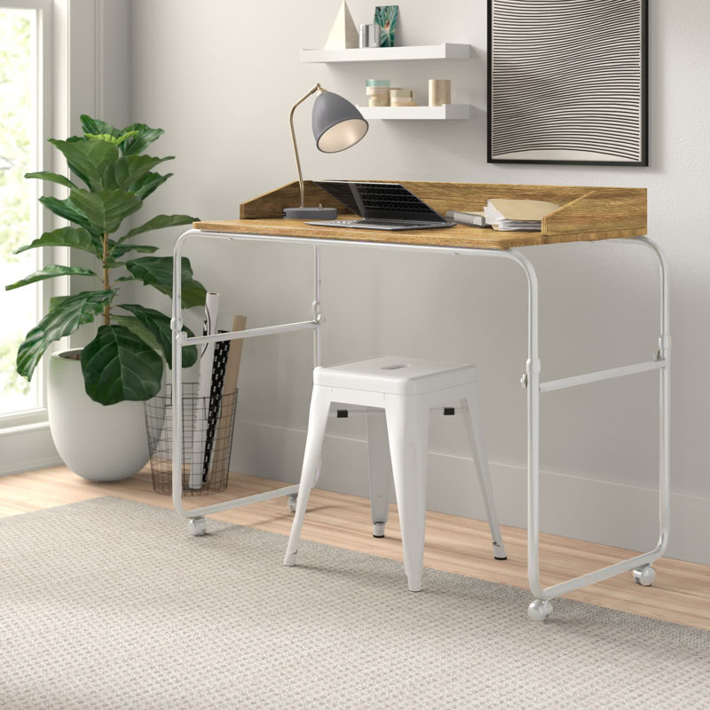 Acworth Metal Base Computer Desk, White
