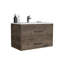 Meuble-lavabo flottant 20,4 po avec 2 organisateurs de tiroir, brun foncé / blanc