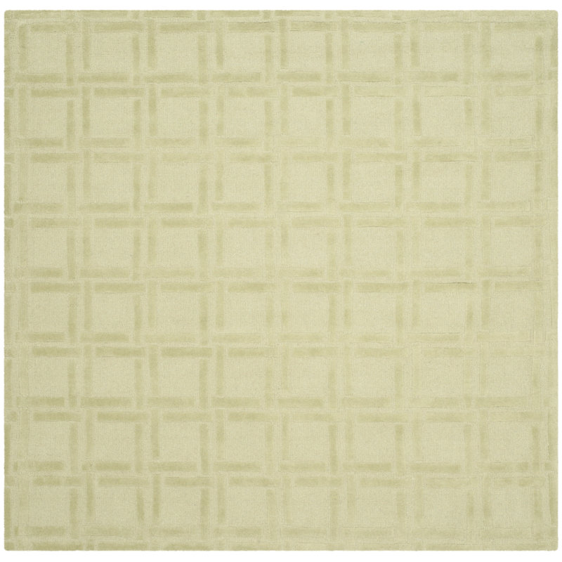 Soukup Hand Loomed Wool Geometric Rug, Square 6'