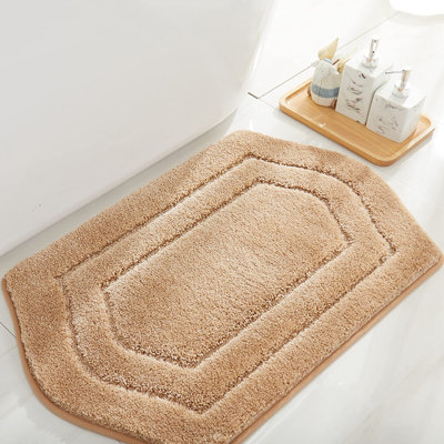 Extra Thick Bath Rugs For Bathroom - Anti-Slip Bath Linen Sets Mats Soft Plush 100% Strong Polyester Living Room Bedroom Water Absorbent(Beige,17X27 - Inches)