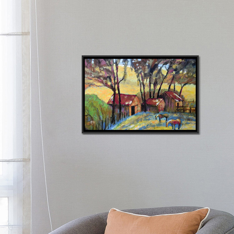 «Old Ranch», reproduction sur toile, H 18 po x l 26 po x P 1,5 po, Toile avec cadre noir, Pas de tapis