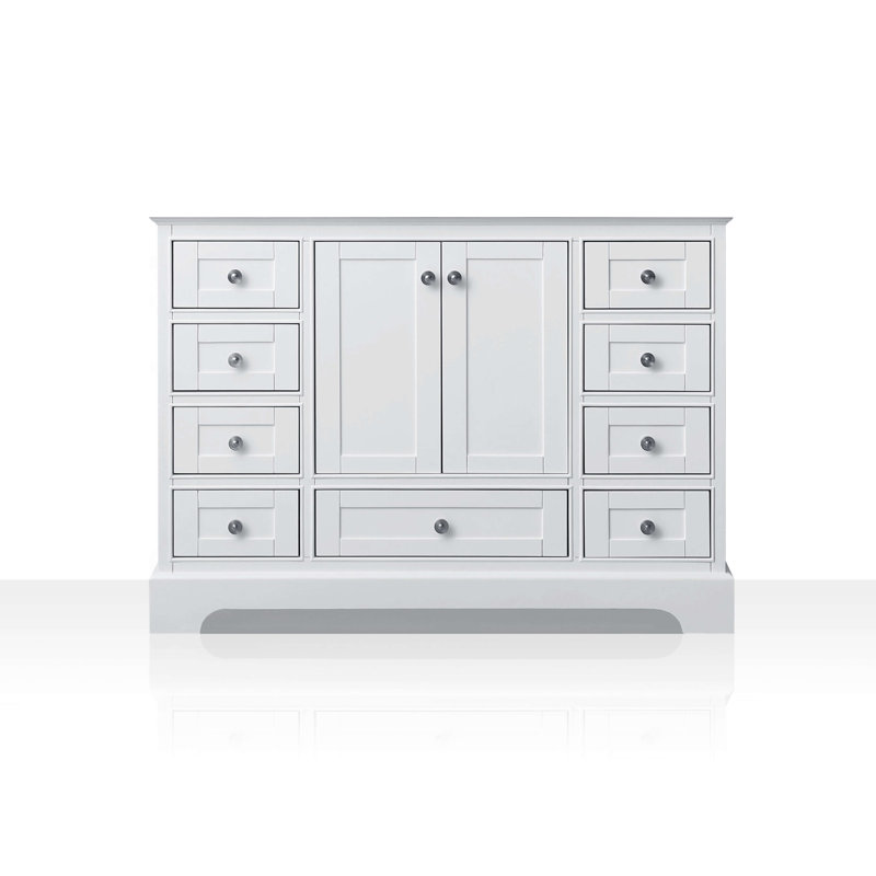 Audrey 48'' W Single Vanity, Carrara White, Brushed Nickel, Sapphire Gray