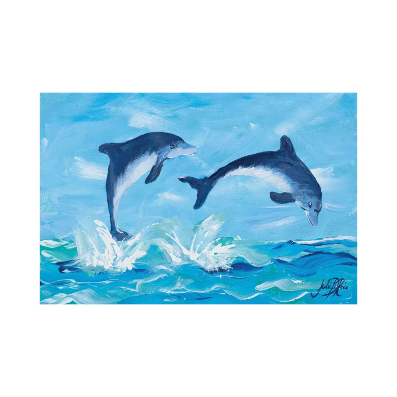 Dolphins s'envolant II, H 40 po x l 60 po x 1,5 po