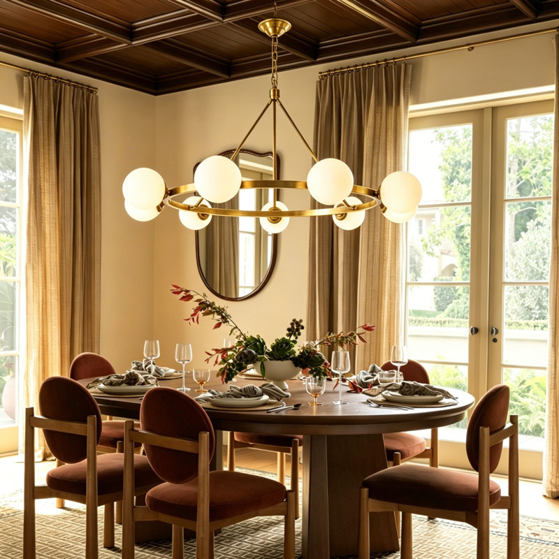 Lustre à roulettes Stetler, H 20,4 po x l 36,6 po x P 36,6 po, 9 lumières