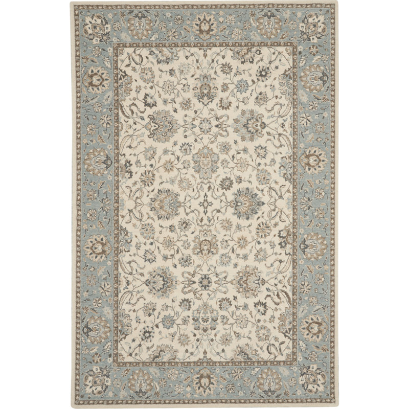 Tapis turquoise Jessika, Rectangle 3 pi 6 po x 5 pi 6 po