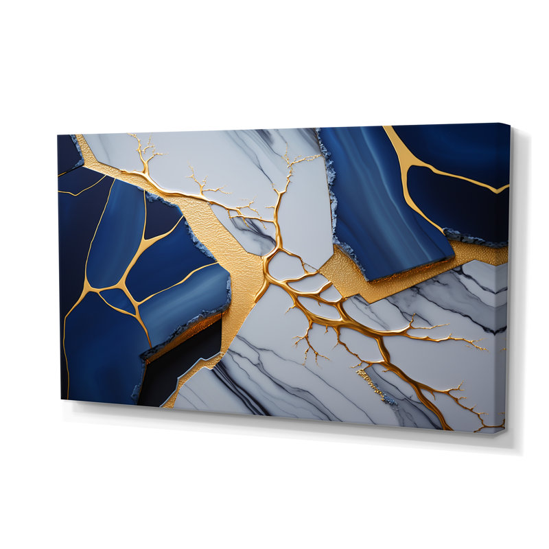 «Abstract Geode Blue I», art mural abstrait en marbre