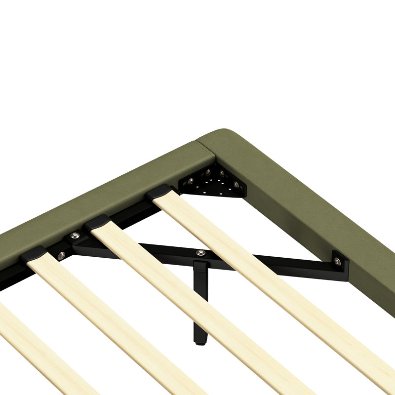 Cadre de lit flottant avec lumière DEL, lit plateforme moderne en cuir synthétique, aucun sommier requis