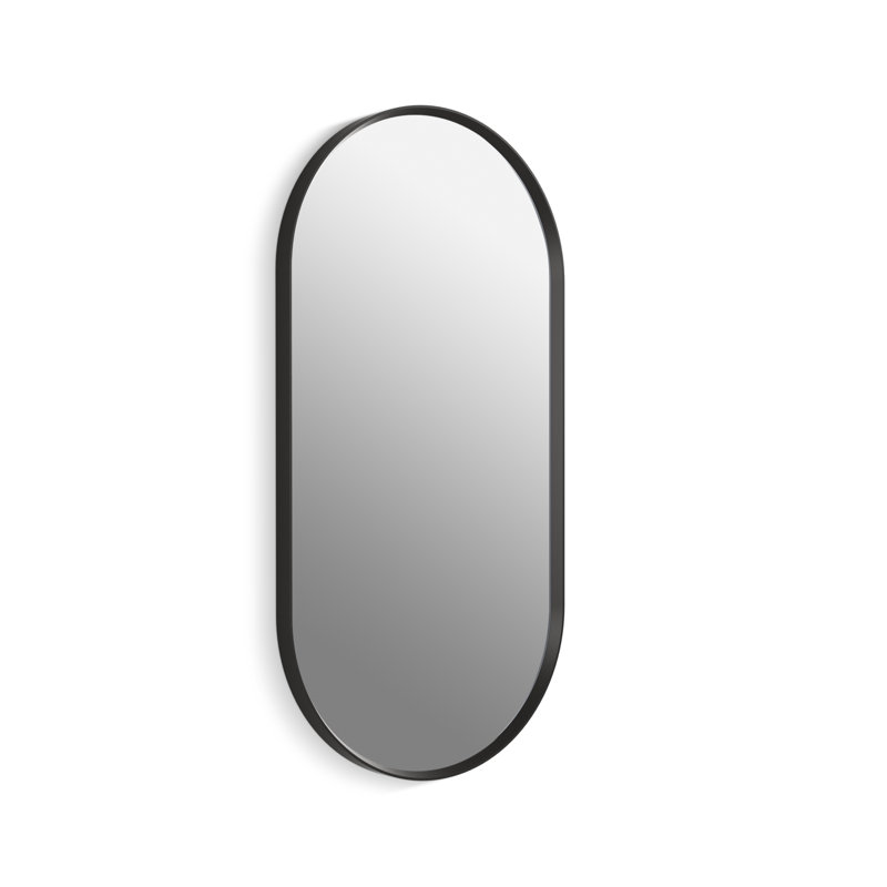 Essential Decorative Bathroom / Vanity Mirror, Matte Black, 36" x 18"