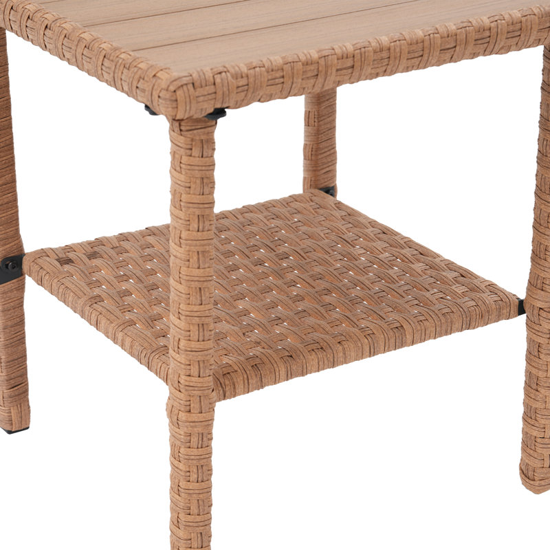 Table d'appoint d'extérieur en rotin