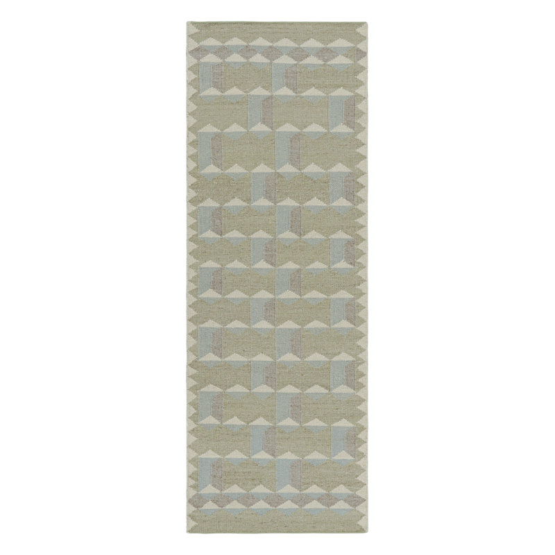 Scandinavian Wool Geometric Area Rug, Runner 2'6" x 10'