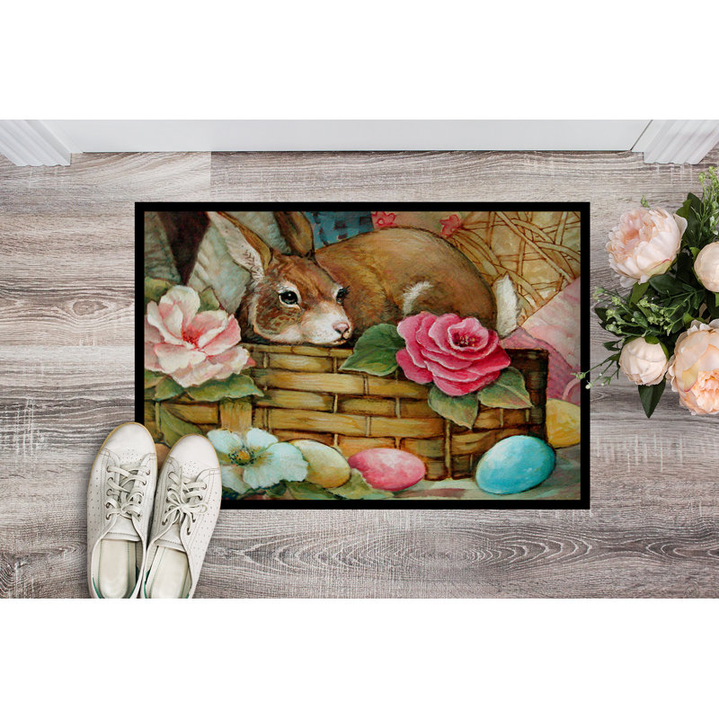 Wann Non-Slip Easter Outdoor Doormat, Rectangle 1'6" x 2'3"