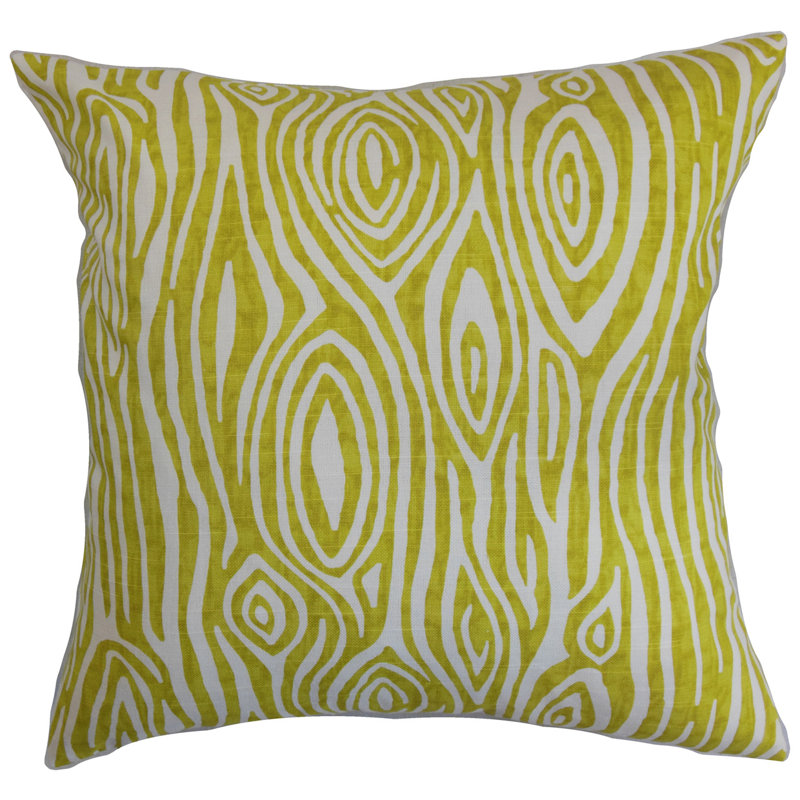 Coussin en coton Thirza, 18 po x 18 po, Vert artiste
